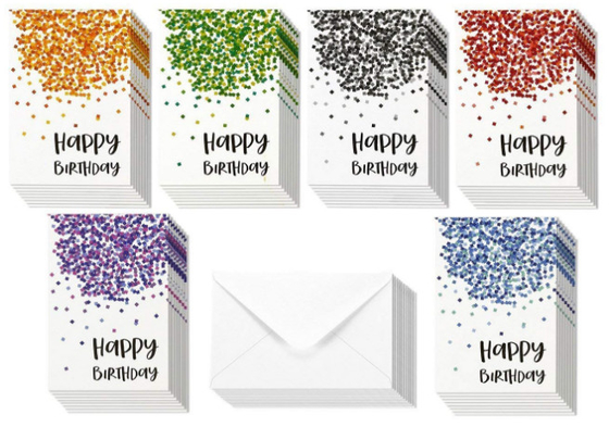 Paper Holiday Greeting Cards , Confetti Design Birthday Greeting Cards