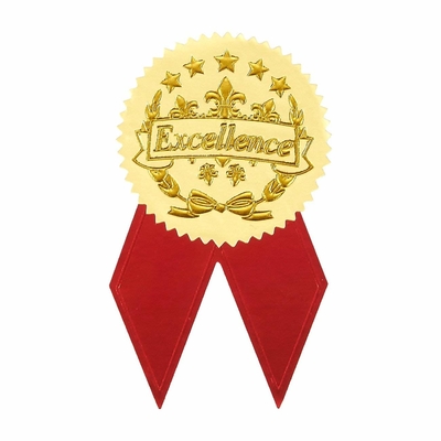 Hot Stamping Gold Foil Seals , Easy Application Gold Embossed Stickers