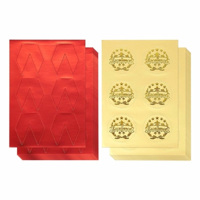 Hot Stamping Gold Foil Seals , Easy Application Gold Embossed Stickers