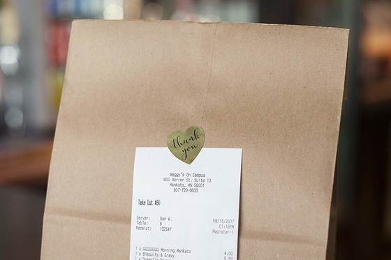 Gold Heart Shape Non Adhesive Stickers , Thank You Foil Sticker Labels