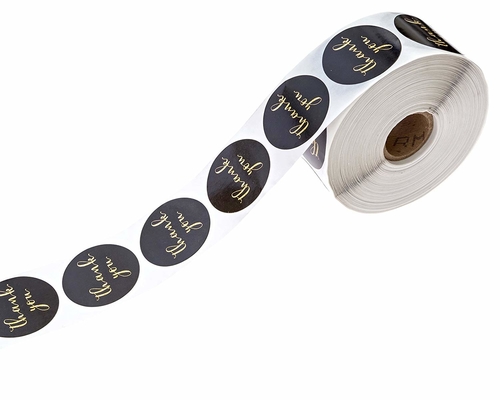 Faux Glitter Thank You Stickers 1.5 Inches Diameter Circle Labels