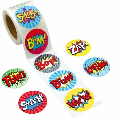 Superhero Perforated Adhesive Labels 200pcs Halloween Party / School Use