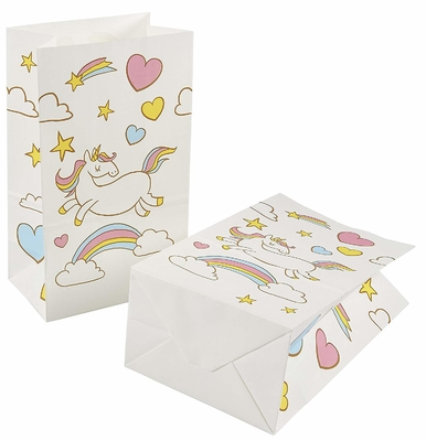 36 Packs Kraft Gift Bags / Kraft Paper Bags 5.2x8.7x3.3 Inches For Unicorn Party