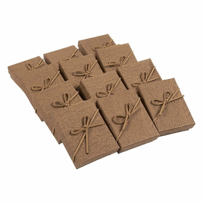 3.6 X 1 X 2.7 Inches Small Cardboard Gift Boxes Brown Color With Lids