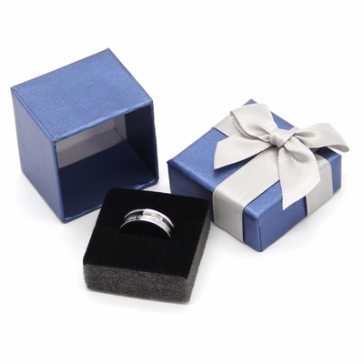Square Shape Color Paper Box CE / SGS Certified With Blue Bowtie