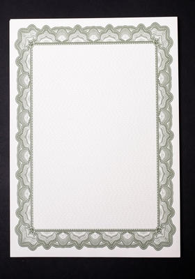 Forest Green Printable Certificate Paper , Hot Stamping Certificate Inner Paper