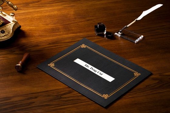 Custom Printed Certificate Holders , Classic Black Certificate File Folder