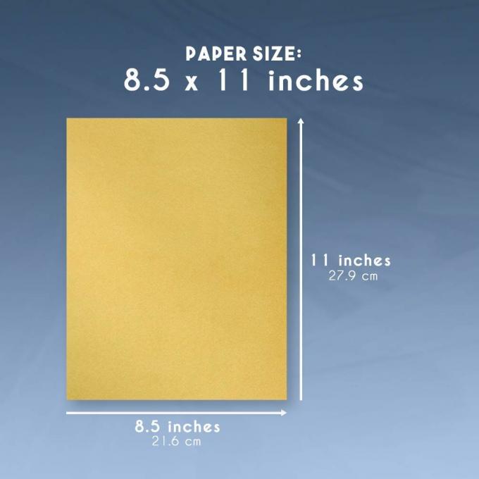 Gold Metallic Cardstock Stationery Paper , Double Sided Printable Stationery Paper