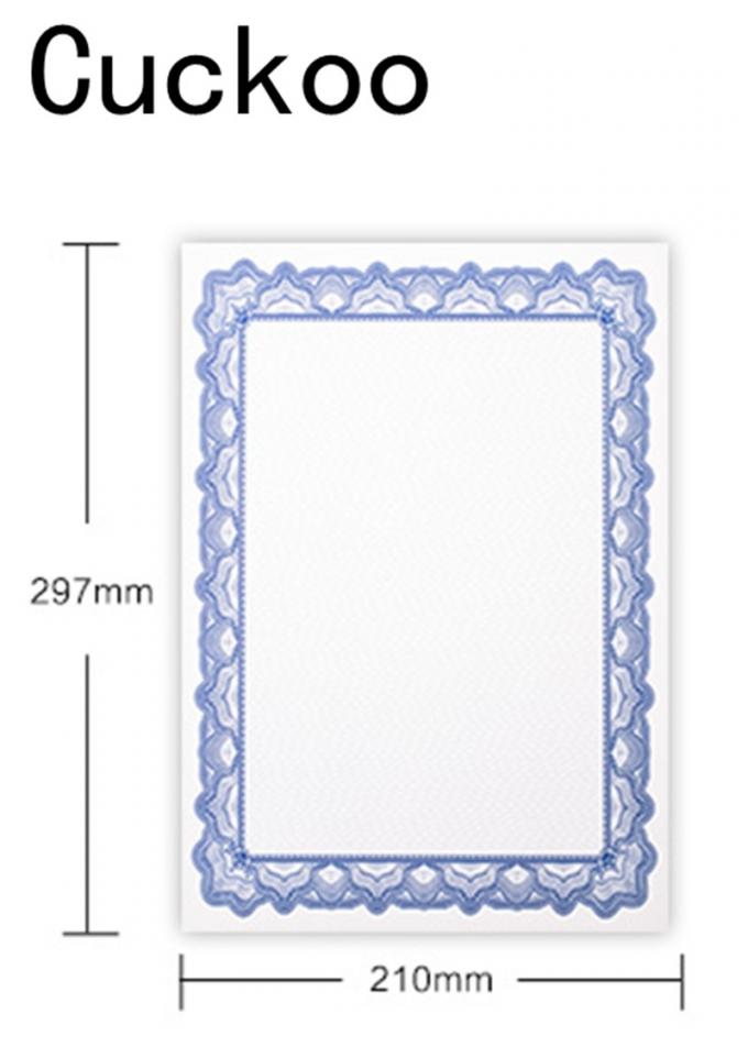 Horizontal / Vertical Printable Certificate Paper , Rally Blue Blank ...